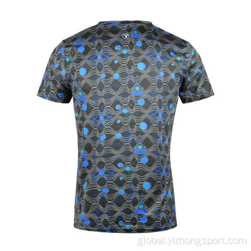 Polyester T Shirts Custom Printing Moisture Wicking Dry Fit T Shirt Star Blue Factory